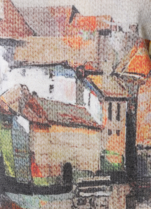 Langarm - Pullover in Feinstrick, in Größe 038 bis 052, in Farbe NATUR-CAMEL-BLAU Ansicht 2