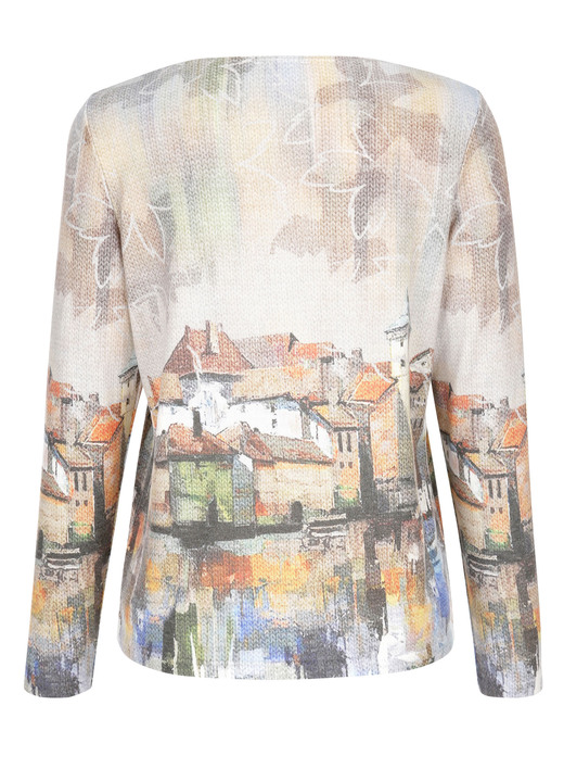 Langarm - Pullover in Feinstrick, in Größe 038 bis 052, in Farbe NATUR-CAMEL-BLAU Ansicht 4