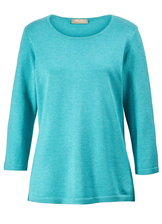 3/4-Arm - Pullover mit Modal, in Größe 038 bis 052, in Farbe TÜRKIS Ansicht 2