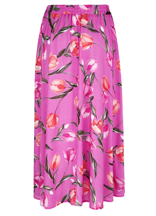 Röcke - Rock mit floraler Dessinierung, in Größe 019 bis 052, in Farbe PINK-GRÜN Ansicht 3