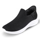 Schuhe & Einlagen - Komfort-Sliding Sneaker mit Stretch-Fit Passform – Farbe SCHWARZ – Ansicht 1 Schuhe & Einlagen - Komfort-Sliding Sneaker mit Stretch-Fit Passform, in Größe 037 bis 044, in Farbe WEISS – Farbe SCHWARZ – Ansicht 1