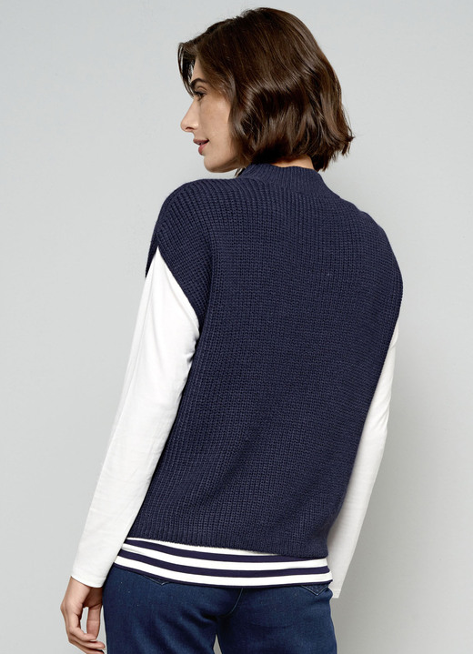 Kurzarm - Pullunder in Perlfang, in Größe 038 bis 052, in Farbe ANTHRAZIT Ansicht 7