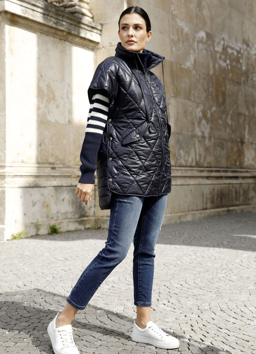 Jacken & Mäntel - Weste mit Reißverschlussleiste, in Größe 038 bis 052, in Farbe MARINE Ansicht 1