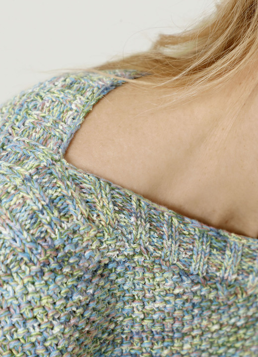 Langarm - Pullover in Garnmix, in Größe 038 bis 052, in Farbe HELLGRÜN-GELB-MULTICOLOR Ansicht 3