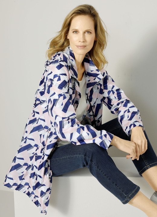 Lang - Funktionsjacke mit grafischem Druckdessin, in Größe 020 bis 052, in Farbe ROSÉ-ROYAL Ansicht 3