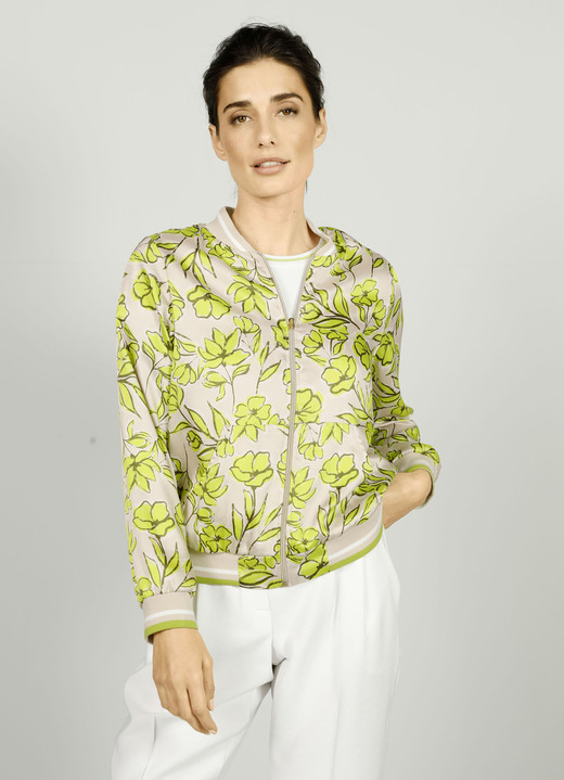 - Blouson mit herrlichem Floraldessin, in Größe 040 bis 052, in Farbe SAND-LIMETTE Ansicht 2