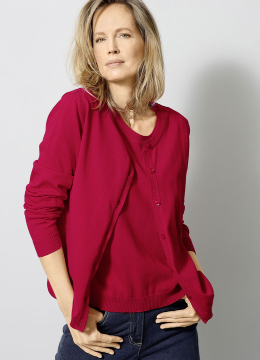 Strickjacken - Strickjacke aus reiner Baumwolle, in Größe 038 bis 052, in Farbe GRÜN Ansicht 5