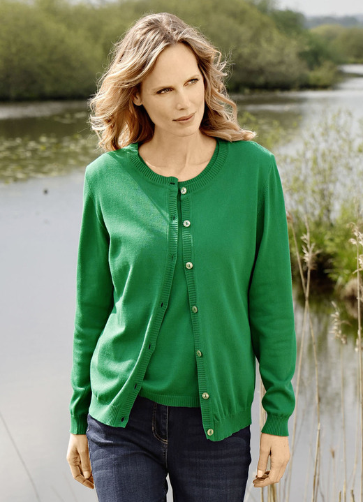 Strickjacken - Strickjacke aus reiner Baumwolle, in Größe 038 bis 052, in Farbe ROYALBLAU Ansicht 7