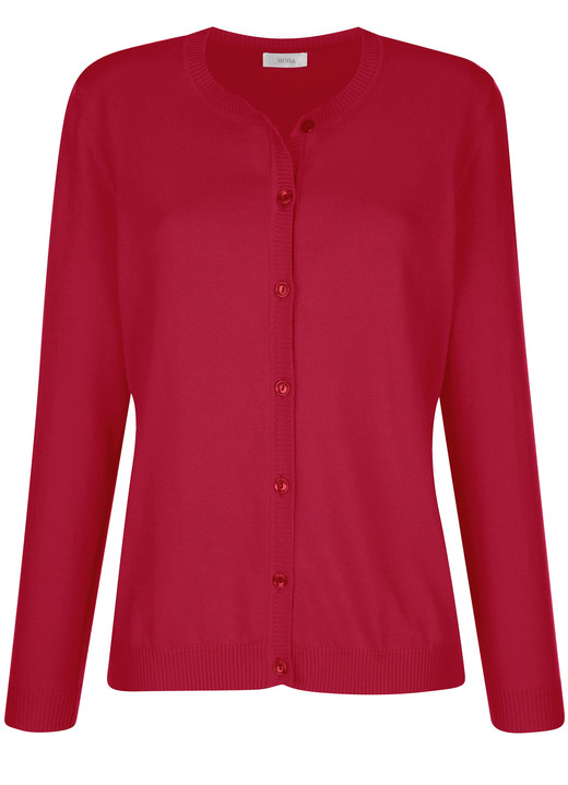 Strickjacken - Strickjacke aus reiner Baumwolle, in Größe 038 bis 052, in Farbe GRÜN Ansicht 6