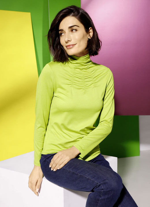 Shirts - Shirt mit Raffungen in 5 Farben, in Größe 038 bis 052, in Farbe BLEU Ansicht 9