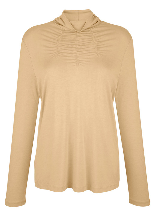 Shirts - Shirt mit Raffungen in 5 Farben, in Größe 038 bis 052, in Farbe ANTHRAZIT Ansicht 5