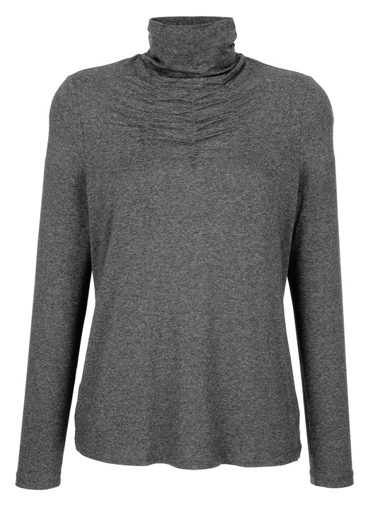 Shirts - Shirt mit Raffungen in 5 Farben, in Größe 038 bis 052, in Farbe BLEU Ansicht 4