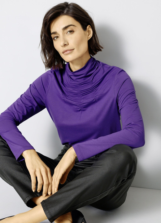 Shirts - Shirt mit Raffungen in 5 Farben, in Größe 038 bis 052, in Farbe ANTHRAZIT Ansicht 13