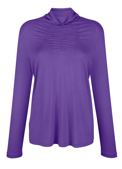 Shirts - Shirt mit Raffungen in 5 Farben, in Größe 038 bis 052, in Farbe ANTHRAZIT Ansicht 14