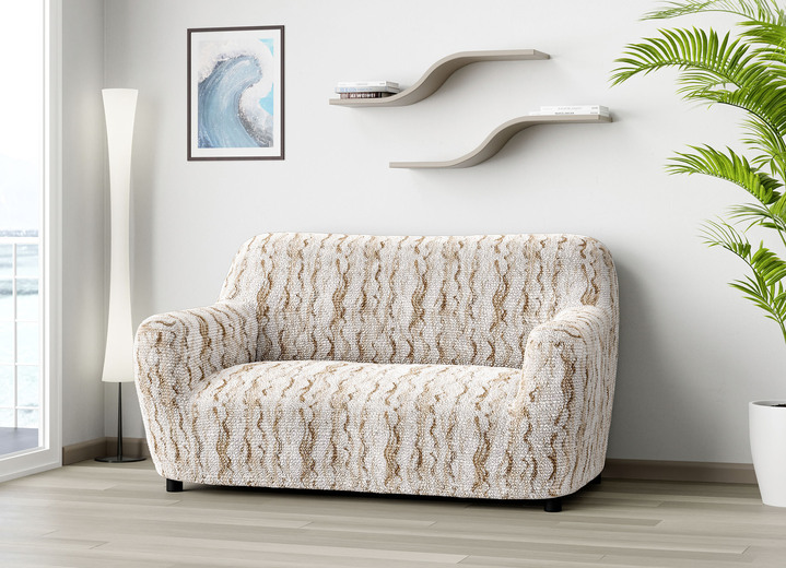 Wohnaccessoires - Stretchbezüge aus bi-elastischem Mikrofaser-Stretch, in Größe 101 (Sesselbezug) bis 106 (Stuhlbezug), in Farbe BEIGE Ansicht 1
