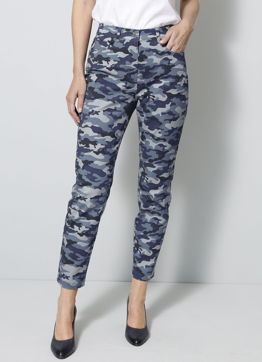 Hosen - Hose mit Camouflage-Dessinierung, in Größe 019 bis 052, in Farbe RAUCHBLAU-MARINE Ansicht 3