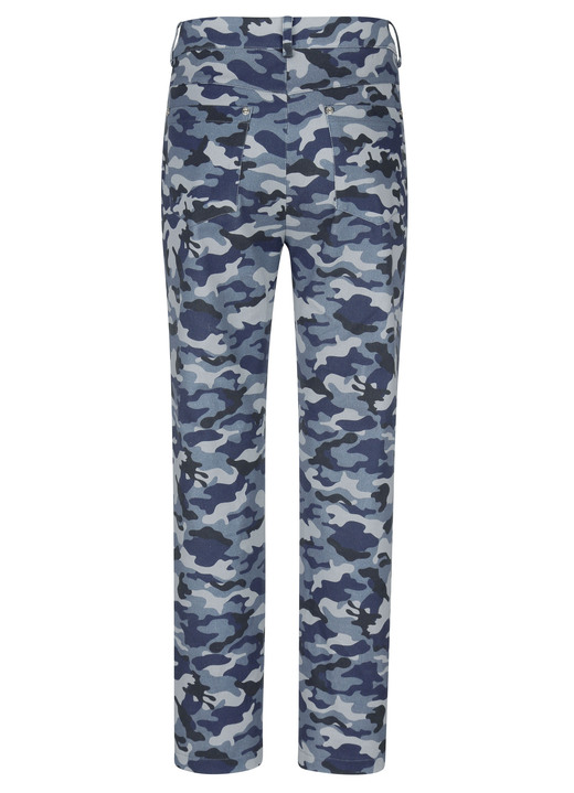 Hosen - Hose mit Camouflage-Dessinierung, in Größe 019 bis 052, in Farbe RAUCHBLAU-MARINE Ansicht 2