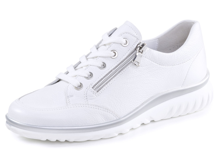 Slipper & Schnürschuhe - ELENA EDEN Sneaker aus genarbtem Kalbleder, in Größe 3 1/2 bis 8, in Farbe WEISS Ansicht 1