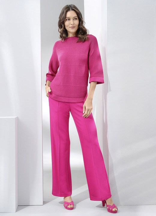 3/4-Arm - Pullover mit Strukturstreifen Ansicht 5 3/4-Arm - Pullover mit Strukturstreifen, in Größe 036 bis 052, in Farbe APFELGRÜN Ansicht 5