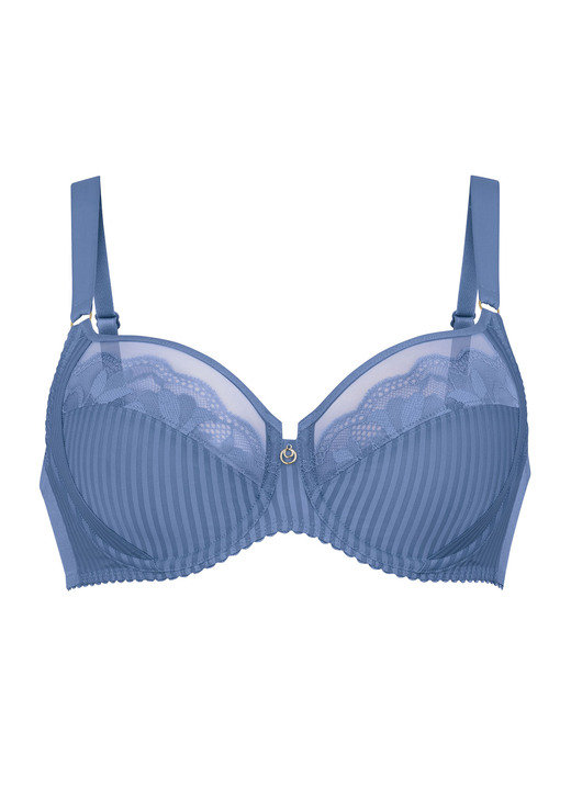 Bügel-BH - Rosa Faia Bügel-BH mit Tüllstickereispitze, in Größe 075 bis 105, in Cup E, in Farbe JEANSBLAU Ansicht 2