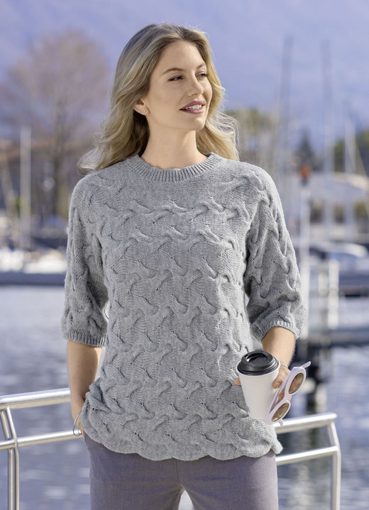 Pullover - Pullover mit Alpaka, in Größe L(44/46) bis XXL(52/54), in Farbe GRAU MELIERT Ansicht 1