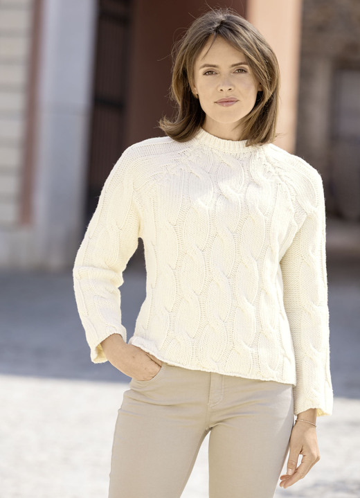 Pullover - Pullover in Grobstrick, in Größe L(44/46) bis XXL(52/54), in Farbe ECRU Ansicht 1