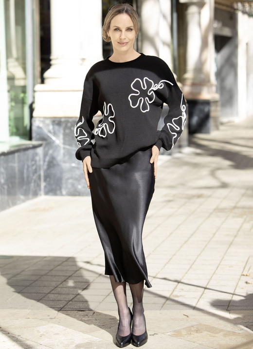 Uni - Satin-Rock Ansicht 2 Uni - Satin-Rock, in Größe 018 bis 054, in Farbe SCHWARZ Ansicht 2