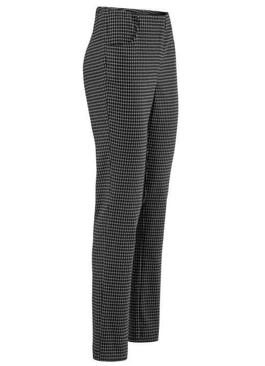 Hosen in Schlupfform - Hose mit trendiger Hahnentritt-Dessinerung, in Größe 018 bis 052, in Farbe ECRU-SCHWARZ Ansicht 4