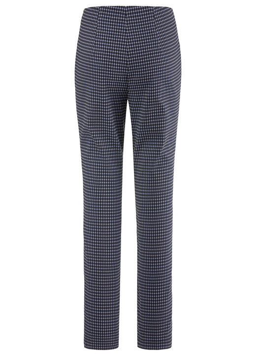 Hosen in Schlupfform - Hose mit trendiger Hahnentritt-Dessinerung, in Größe 018 bis 052, in Farbe BLAU-SCHWARZ Ansicht 2