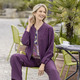 Langarm - Blouson mit 2-Wege-Zipper – Farbe AUBERGINE – Ansicht 2 Langarm - Blouson mit 2-Wege-Zipper, in Größe 036 bis 048, in Farbe AUBERGINE – Farbe AUBERGINE – Ansicht 2