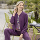 Langarm - Blouson mit 2-Wege-Zipper – Farbe AUBERGINE – Ansicht 1 Langarm - Blouson mit 2-Wege-Zipper, in Größe 036 bis 048, in Farbe AUBERGINE – Farbe AUBERGINE – Ansicht 1