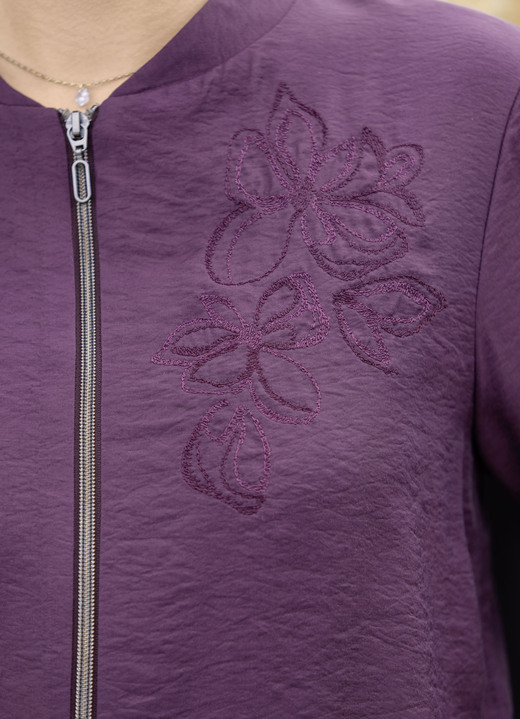 Langarm - Blouson mit 2-Wege-Zipper Ansicht 3 Langarm - Blouson mit 2-Wege-Zipper, in Größe 036 bis 048, in Farbe AUBERGINE Ansicht 3