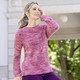 Langarm - Pullover mit Reiskornstruktur, in Größe 036 bis 050, in Farbe PINK-MULTICOLOR – Farbe PINK-MULTICOLOR – Ansicht 2