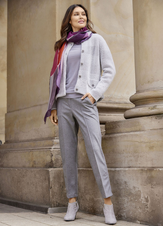 Kurz - Weiche Jacke, in Größe 036 bis 048, in Farbe SILBERGRAU Ansicht 3