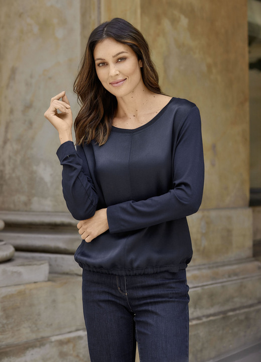 Langarm - Shirt in Marine, in Größe 036 bis 048, in Farbe MARINE Ansicht 2