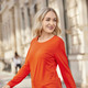 Langarm - Unifarbenes Shirt, in Größe 036 bis 048, in Farbe ORANGE – Farbe ORANGE – Ansicht 1