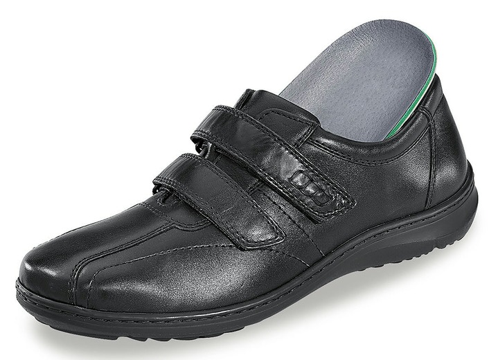 - Waldläufer, bequeme Herrn-Slipper, Weite H, mit herausnehmbarem Fußbett, in Größe 10 bis 9 1/2, in Farbe SCHWARZ Ansicht 2