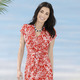 Strandkleider - Laurina Kleid in raffinierter Optik – Farbe ROT-WEISS Strandkleider - Laurina Kleid in raffinierter Optik, in Größe 036 bis 052, in Farbe MARINE-WEISS