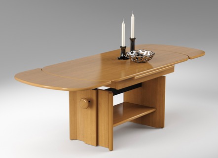 Couchtische - Höhenverstell- und ausziehbarer Couchtisch, in Farbe KIRSCHBAUM – Farbe BUCHE – Ansicht 