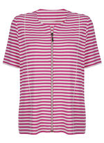 Shirtjacke mit garngef&auml;rbtem Ringeldessin 