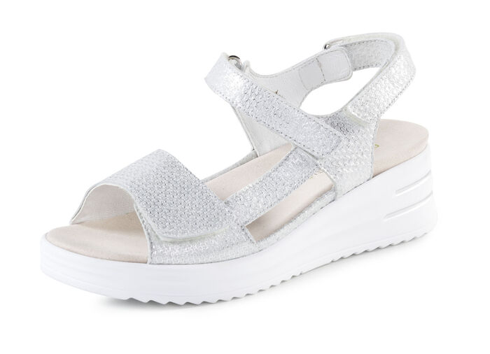 Waldläufer Sandalette mit effektvoller Prägung SILBER