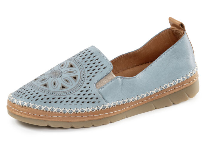 Gemini, sommerliche Damen-Slipper, Weite G, mit herausnehmbarem Fußbett JEANS