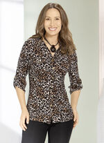 Shirtbluse mit Leo-Print 