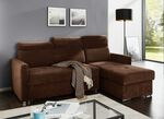 Polsterecke mit Schlaffunktion und Bettkasten BRAUN