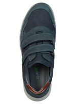 Waldl&auml;ufer, bequeme Herren-Slipper, Weite K, mit herausnehmbarem Fu&szlig;bett MARINE