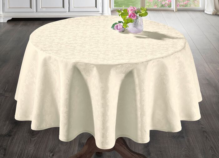 B&uuml;gelfreie Tischdecke mit Fleckschutz-Ausr&uuml;stung 