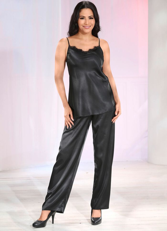 Set, 3-teilig, bestehend aus Top, Hose und Kimono 