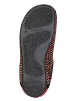 Laurina, klassische Damen-Hausschuhe, mit herausnehmbarem Fu&szlig;bett SCHWARZ-ROT-BUNT