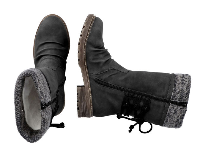 Rieker Stiefel in Knitteroptik SCHWARZ-GRAU