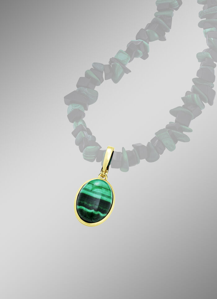 Anhänger mit echt Malachit 